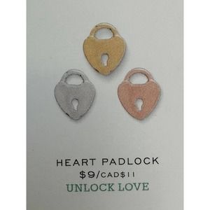 Keep Collective Gold Heart Padlock, Unlock Love
